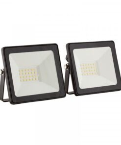 Eurolux LED Floodlight - 20 Watt - Black - Twin Pack