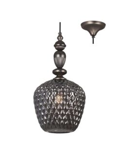 Eurolux - Lisbon Pendant 250mm Smokey Glass