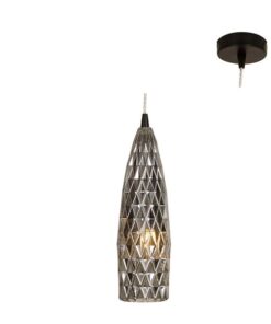 Eurolux - Pendant Black/Smokey Grey Glass - 95mm