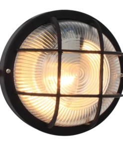 Eurolux Round Plastic Bulkhead with Grid Black