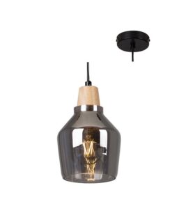 Eurolux - Tallinn Pendant 130mm Smokey Glass