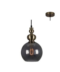 Eurolux - Victoria Pendant 190mm Smokey Glass