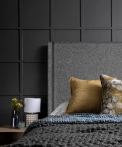 Eve Single Headboard, Black/Silver