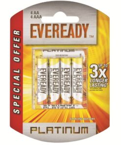 Eveready Platinum Alkaline 4 x AA & 4 x AAA Batteries (Pack of 8)