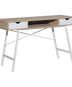Everfurn Rain Office Desk Oak & White