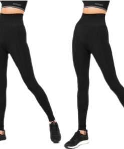 Everlast Women - 2 Pack Super High Waisted Racer Leggings - Black/Black - Parallel Import - XXS