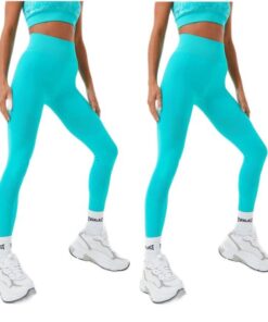 Everlast Women - 2 Pack Super High Waisted Racer Leggings - Teal [Parallel Import] - XS