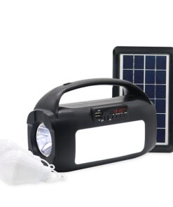 Everlotus 3W solar lighting system with site lamp and torch (Black)