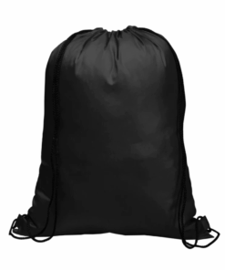 Everyday Nylon Drawstring Bags - Pack of 10 - Black