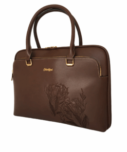 Exclusive Women Protea Floral Laptop Bag 15 Inch - Coffee