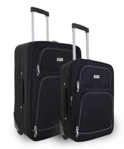 Expandable 2 Piece Luggage Set and Suitcase Set - Black