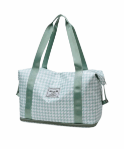 Expandable Houndstooth Travel Duffel Bag - Mint