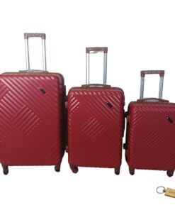 Expert Hard Outer Shell Suitcase - Quad Wheel-G2 With SMTE Bag Tag - 3-Piece - Ajax Red