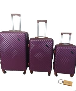 Expert Hard Outer Shell Suitcase - Quad Wheel-G2 With SMTE Bag Tag - 3-Piece - Purple
