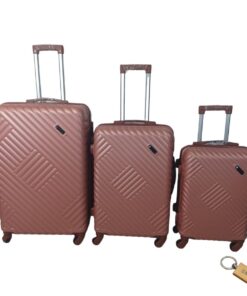 Expert Hard Outer Shell Suitcase - Quad Wheel-G2 With SMTE Bag Tag - 3-Piece - Salmon Rose