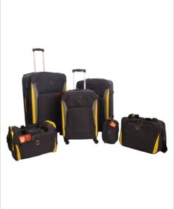 Expert Travel Ware 6 Piece Luggage Set - Blue/Yellow/Grey