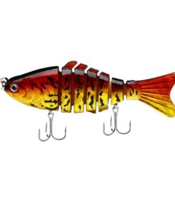 Exquisite Colours Artificial Multi Jointed Bass Fishing Lure - 15g/9.5cm - Flaming Red/Yellow