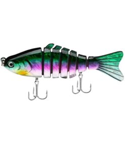 Exquisite Colours Artificial Multi Jointed Bass Fishing Lure - 15g/9.5cm - Green Tourmaline, Lavender + White