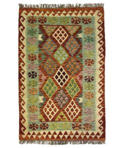 Exquisite Hand-Knotted Afghan Kilm Chobi Rug 154 x 100 cm