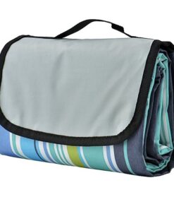 Extra Large Picnic Blanket Tote - Blue Stripes