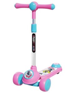 Extra Wide Deck Children's Kick Scooter 3 PU Wheels Lightweight Foldable - Pink, Blue