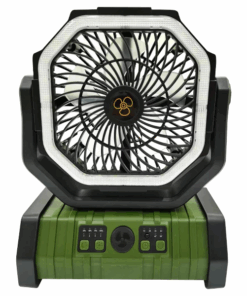 F6 - Portable Outdoor Oscillating LED & Remote Controlled Fan - Green
