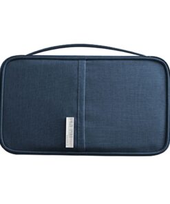 Family Travel Document Organizer Capacious Passport Holder Wallet - Navy