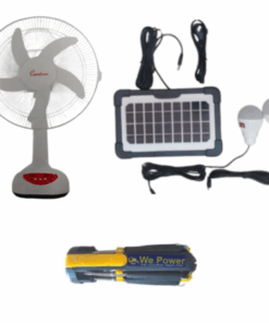 Fan Solar Rechargeable 12" Fan With 2 Lights & Screwdriver Set