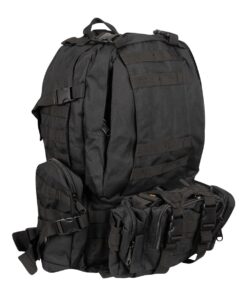 FAS 3 in 1 Travel And Hiking Backpack - Black