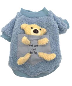 Fashion Dog Pet Cloth With Bear Doll Warm Autumn/Winter Cloth