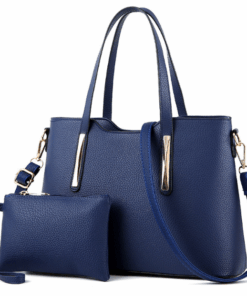 Fashion single shoulder bag ladies two-piece set - Blue