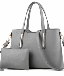 Fashion single shoulder bag ladies two-piece set - Grey