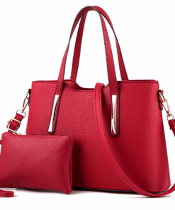 Fashion single shoulder bag ladies two-piece set - Red