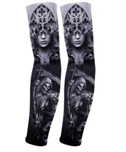 Fashion Sport Wear Arm Sleeve Black & Grey - Grim Reaper