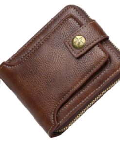 Fashion Vintage Leather Travelling Bi-Fold Wallet - 12cm - Brown