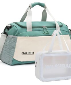 Fashionable Sports Gym Travel Duffel Bag with XXL Toiletry Bag - Forest Green