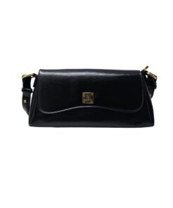 Faux Leather Hand Bag - black