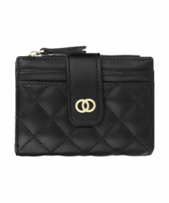 Faux Leather Mini Purse & Card Holder - Black