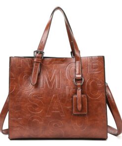 Faux Leather Shoulder Bag New Fashion All-match Handbag - Brown