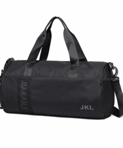 Faux Leather Waterproof Gym & Duffel Bag - Black