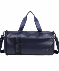 Faux Leather Waterproof Gym & Duffel Bag - Navy