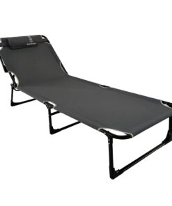 FB-001, Folding Camp Bed - Black, Grey