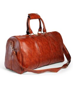 FCG Faux Leather Duffel Bag - Brown