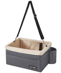 Feandrea Dog Car Seat with Adjustable Straps, Grey