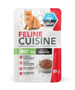 Feline Cuisine Wet Cat Food Adult Fish In Gravy 4 x 12 x 85g