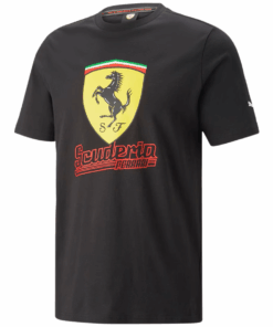 Ferrari Mens Race Big Shield Tee Heritage Black - L