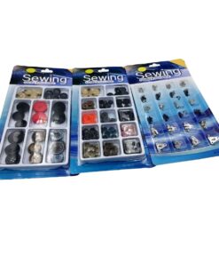 FI- Assorted Buttons and Hooks Sewing Kit - 3-Pack