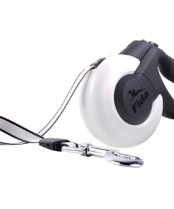 FIDA - MARS - Retractable  Dog Leash Heavy Duty - White - Black - S