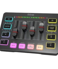 FIFINE - SC3 - Versatile Audio Mixer With 4-Channels & RGB Lighting - Black