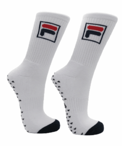 Fila - Women's 2-Pack Original F-Box Three Quarter Grip Socks - Size 3-8 - White
